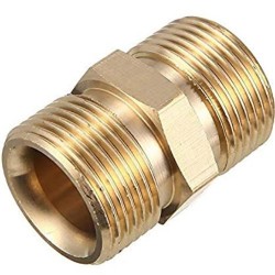 Aimex M22 Male Brass Connector for Extension of Washer Hose Pipe Hose Extender Compatible, Car Wash Pipe Connector