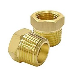 gotonovo Brass Pipe Fitting 1/4 Inch Female Pipe 1/2 Inch Male Reducer Adapter Air Hose Adapter Metal Pipe Adapter 2 Pack